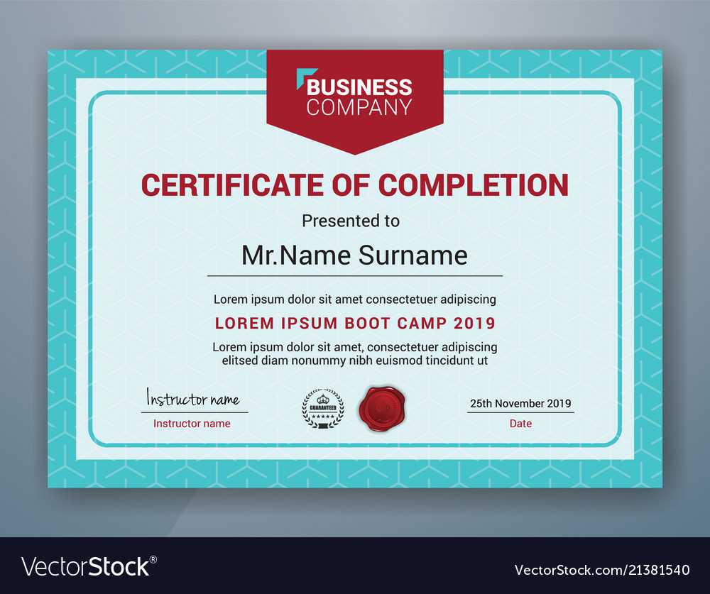 Multipurpose Professional Certificate Template Vector Image On Vectorstock With Regard To Boot Camp Certificate Template