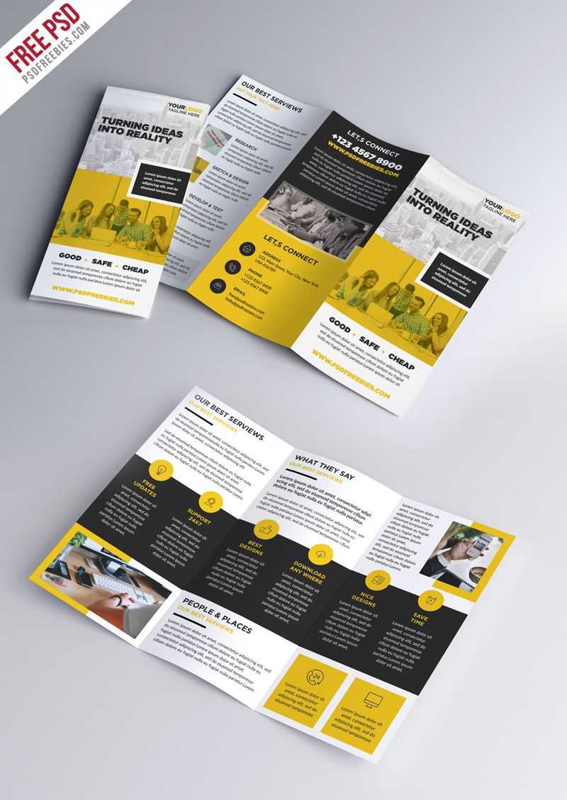 Multipurpose Tri Fold Brochure Psd Template | Abundant Regarding Brochure Psd Template 3 Fold