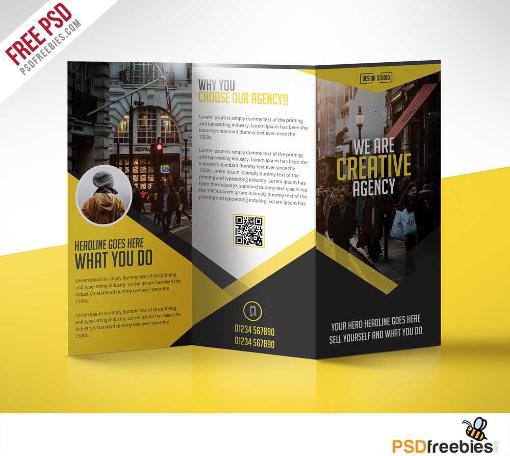Multipurpose Trifold Business Brochure Free Psd Template Within Free Tri Fold Business Brochure Templates