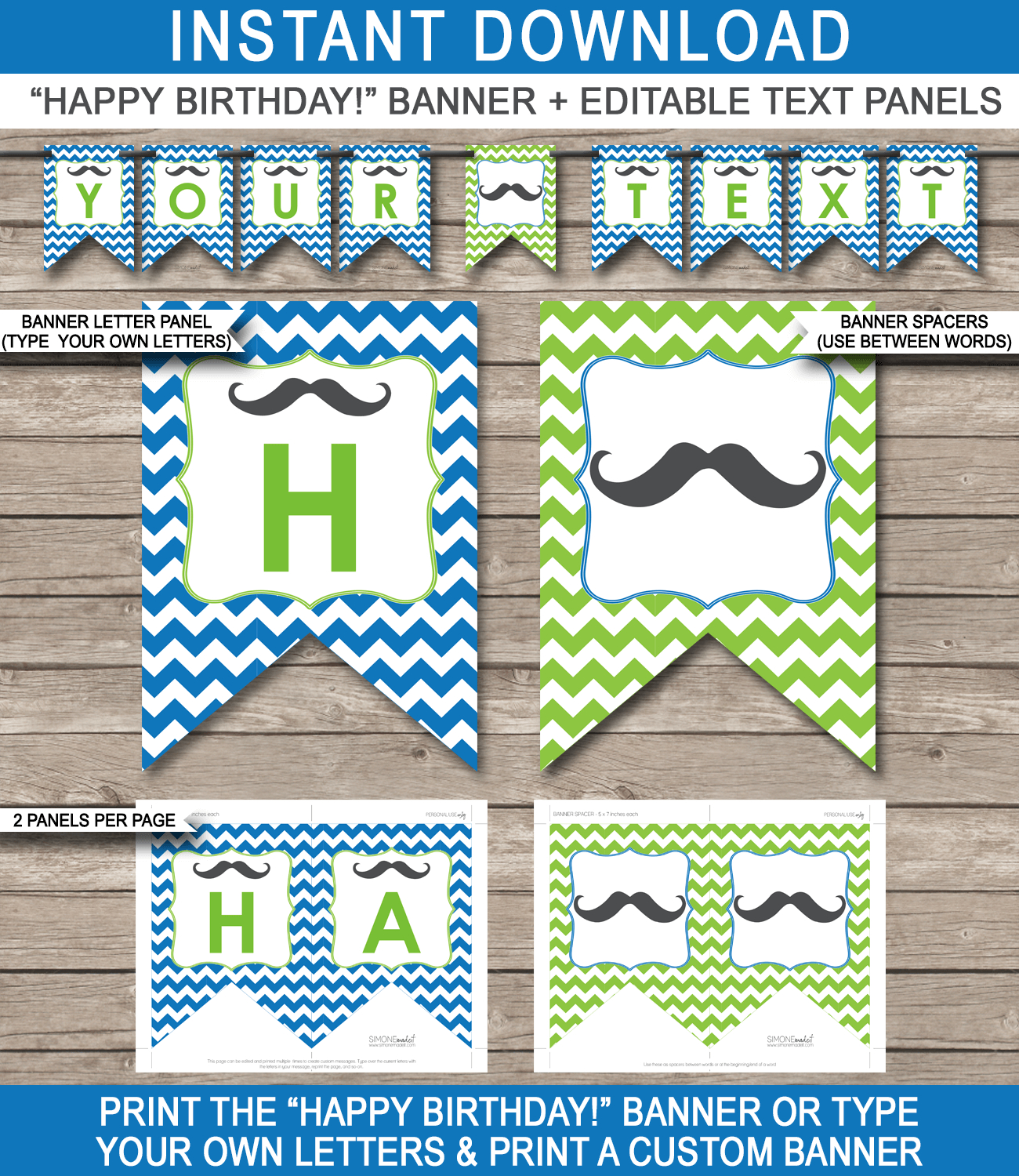 Mustache Party Banner Template Intended For Free Printable Party Banner Templates