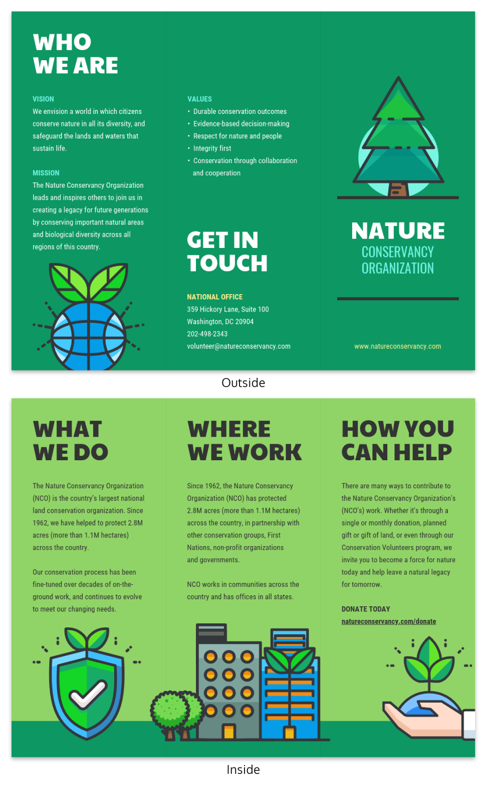 Nature Tri Fold Brochure Intended For Volunteer Brochure Template