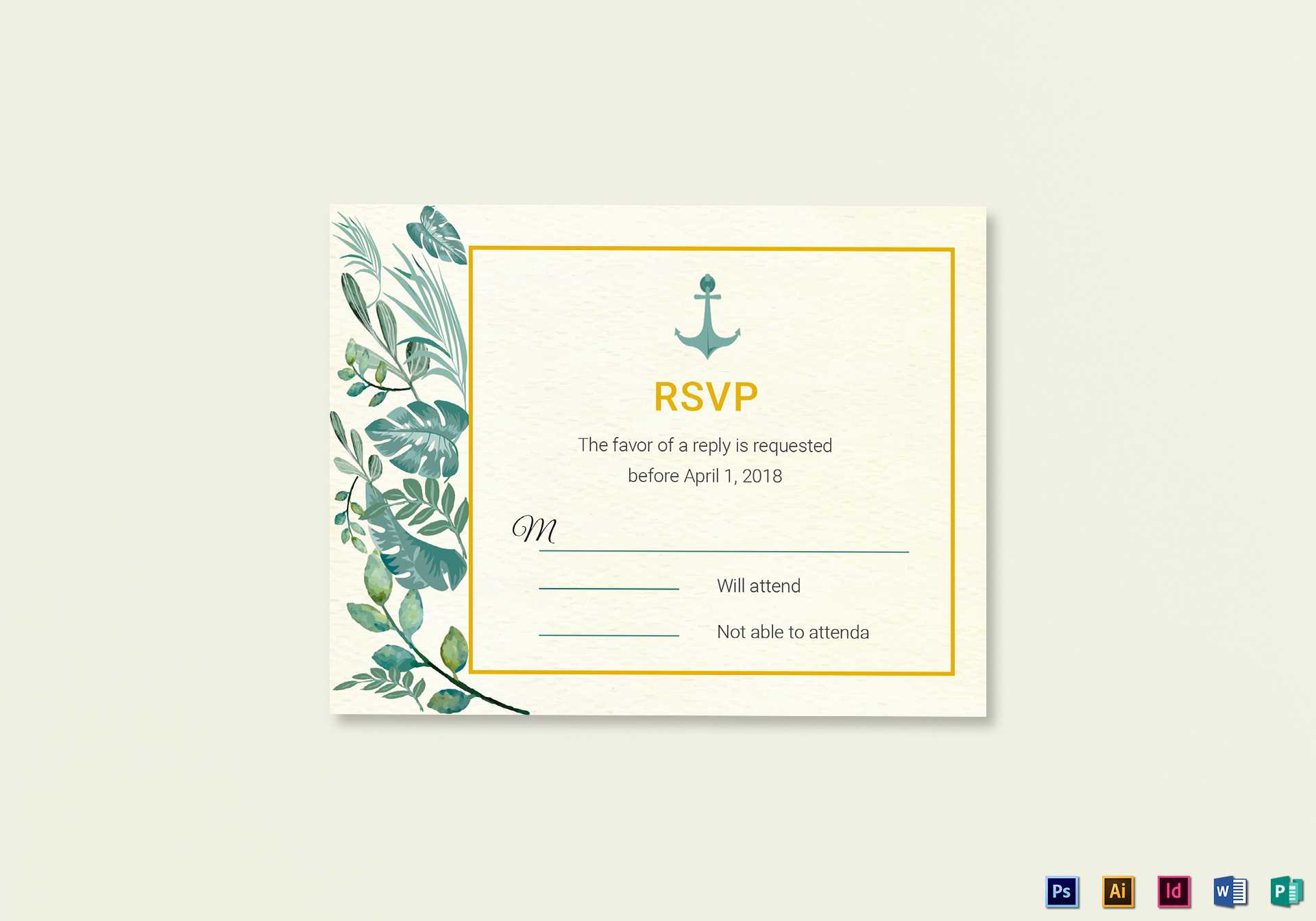 Nautical Wedding Rsvp Card Template Throughout Template For Rsvp Cards For Wedding