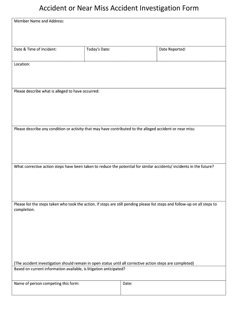 Near Miss Report Template Word – Fill Online, Printable Intended For Physical Security Report Template