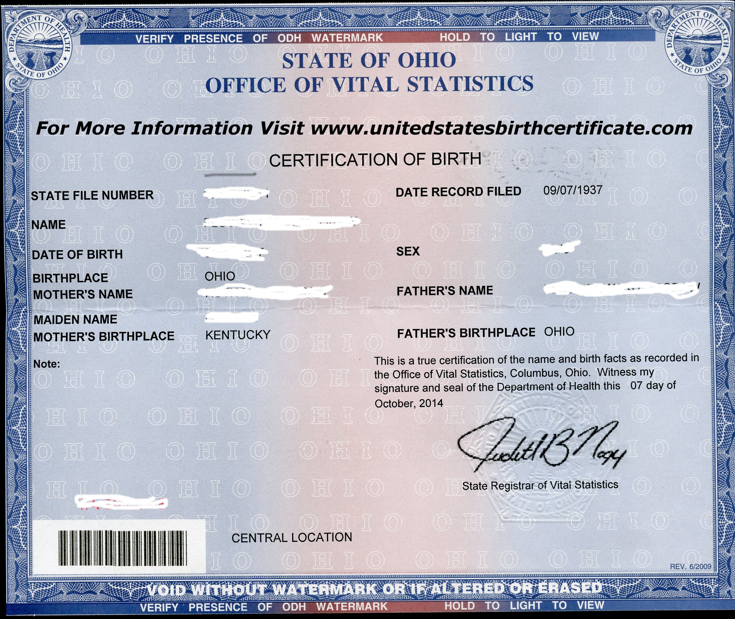 Need A Copy Of Your Ohio Birth Certificate? #wecanhelp Order Regarding Novelty Birth Certificate Template