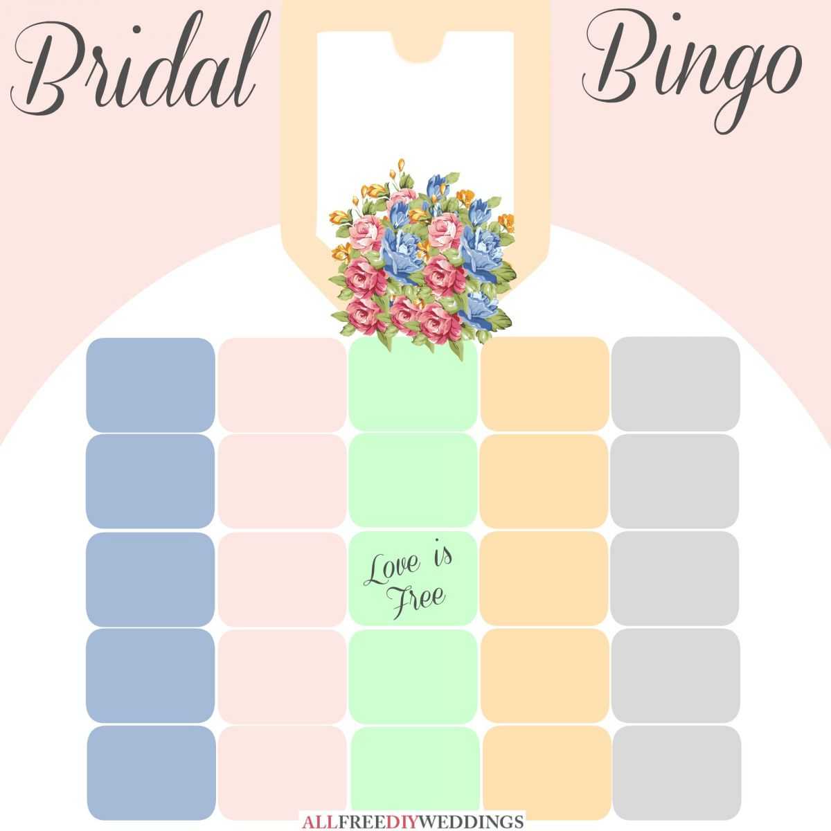 New Bridal Bingo: Free Bridal Shower Games Inside Blank With Blank Bridal Shower Bingo Template