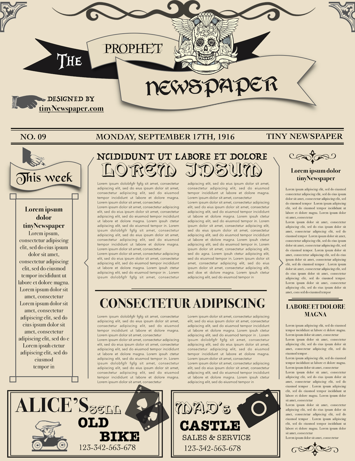 Old Blank Newspaper Template