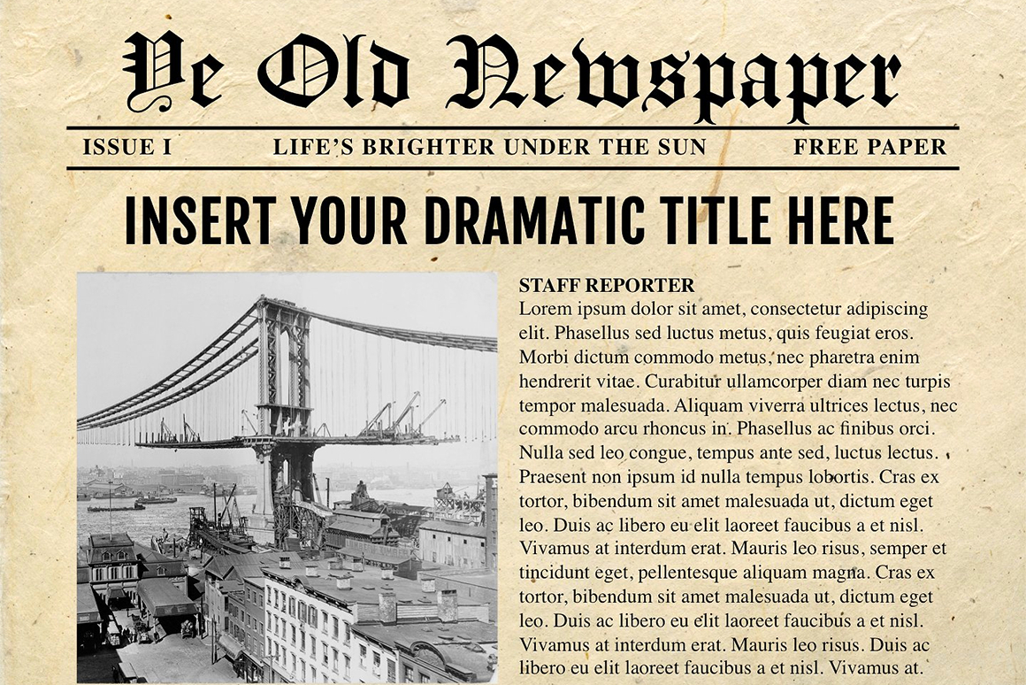 Newspaper Template For Powerpoint – Vsual Intended For Newspaper Template For Powerpoint