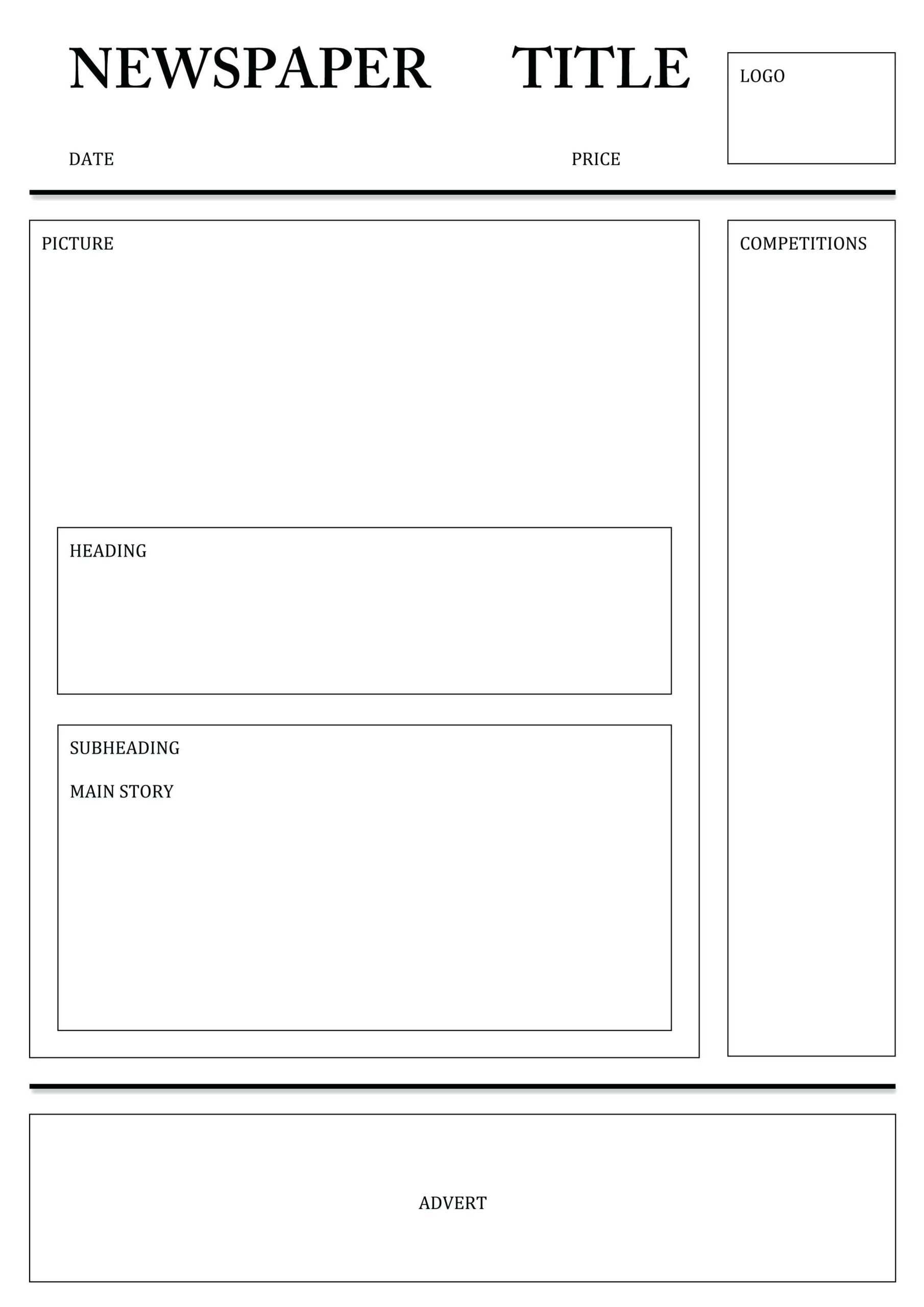Newspaper Template For Word Pdf Excel | Templates Printable Pertaining To Blank Newspaper Template For Word