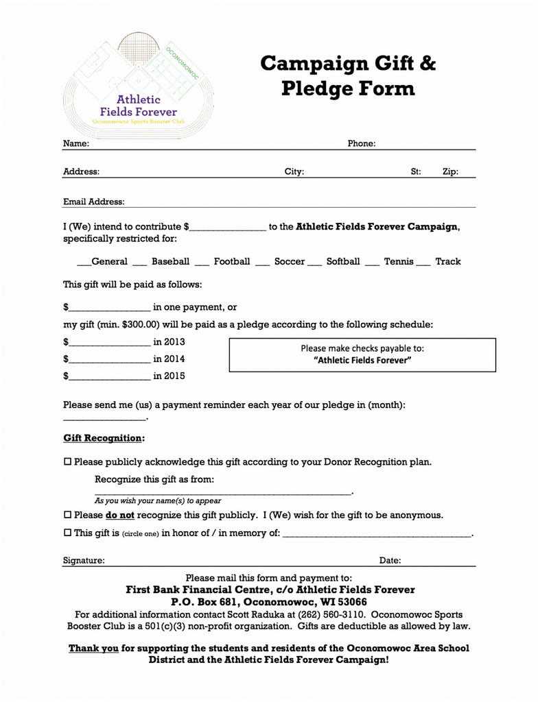 Nice Charity Pledge Form Template Regarding Fundraising Pledge Card Template