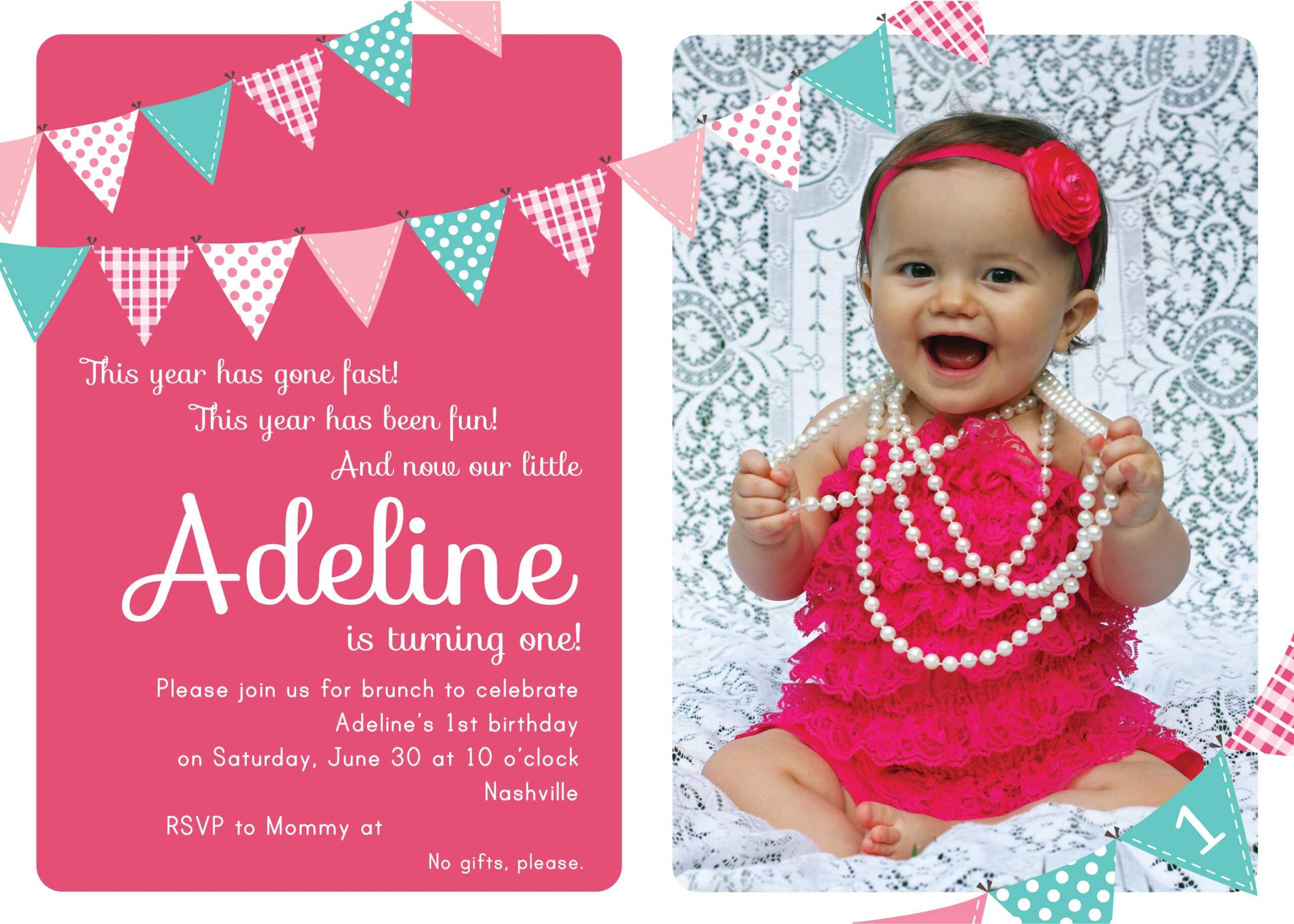 Nice Unique Ideas For First Birthday Party Invitations Throughout First Birthday Invitation Card Template