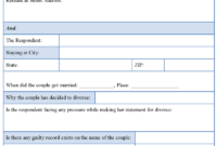 No Fault Divorce Form : Sample Forms intended for Fault Report Template Word