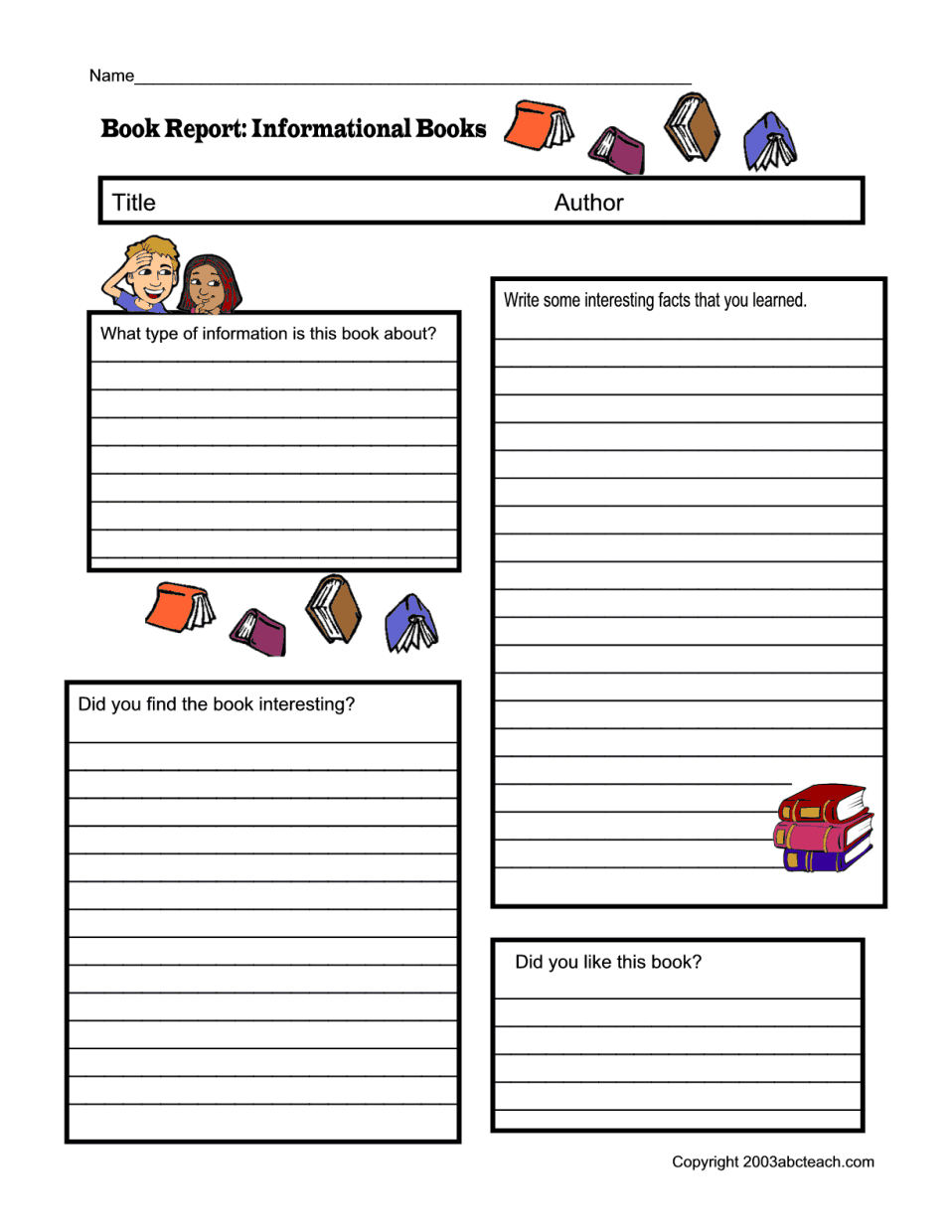 Non Fiction Book Report Form.pdf | Book Report Templates With Regard To Nonfiction Book Report Template