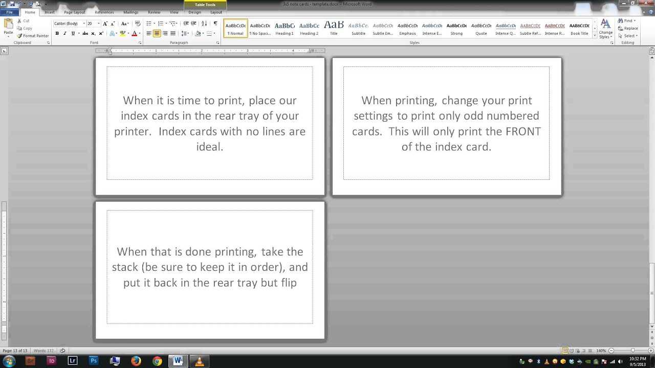 Note/index Cards – Word Template For Microsoft Word Index Card Template