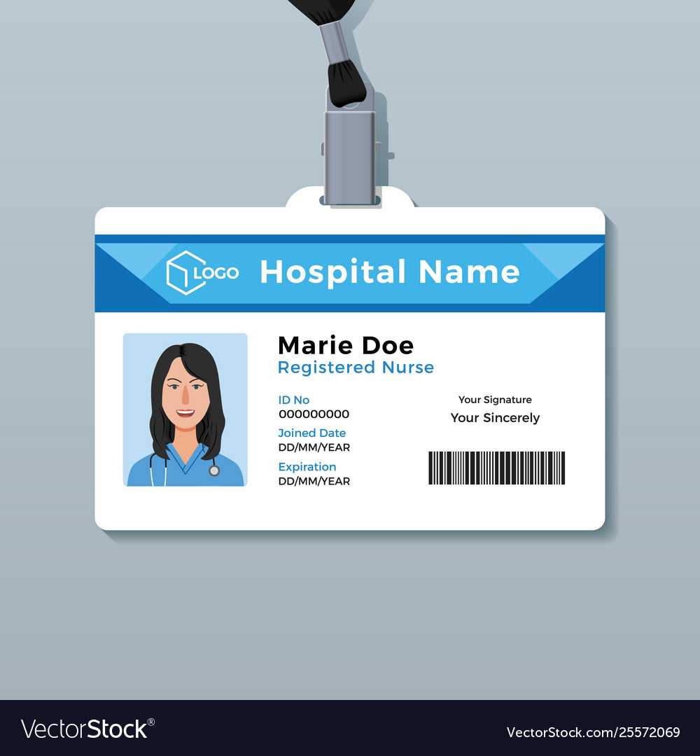 Nurse Id Card Medical Identity Badge Template With Personal Identification Card Template