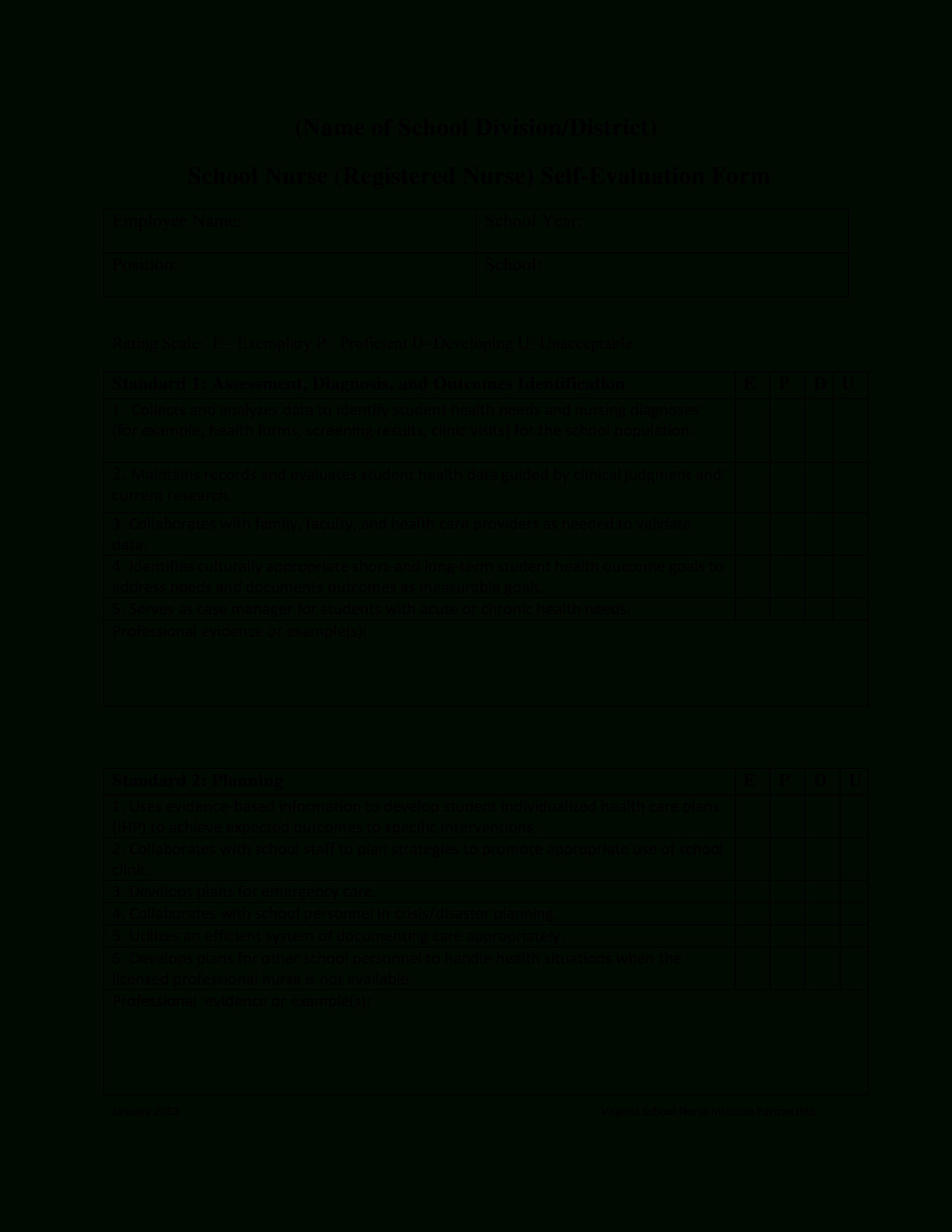 Nurse Self Evaluation Sample – How To Create A Nurse Self Within Template For Evaluation Report