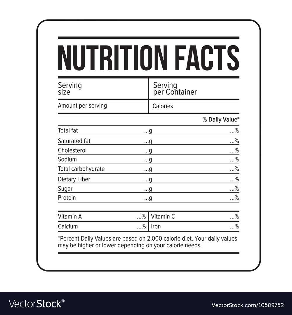 Nutrition Facts Label Template Vector Free Uk Word Templates With Regard To Nutrition Label Template Word