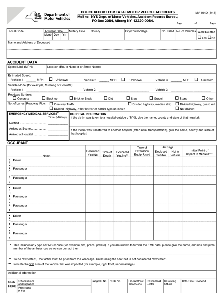 Ny Dmv Accident Reports – 7 Free Templates In Pdf, Word Pertaining To Motor Vehicle Accident Report Form Template