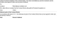 Nzia Standard Construction Contract - Pdf with Practical Completion Certificate Template Jct