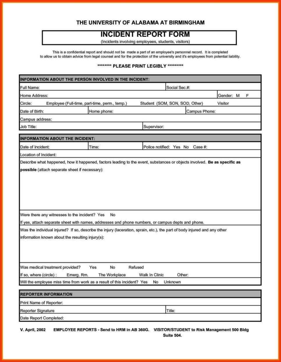 Ohs Incident Report Form Template – Sampletemplatess Intended For Ohs Incident Report Template Free