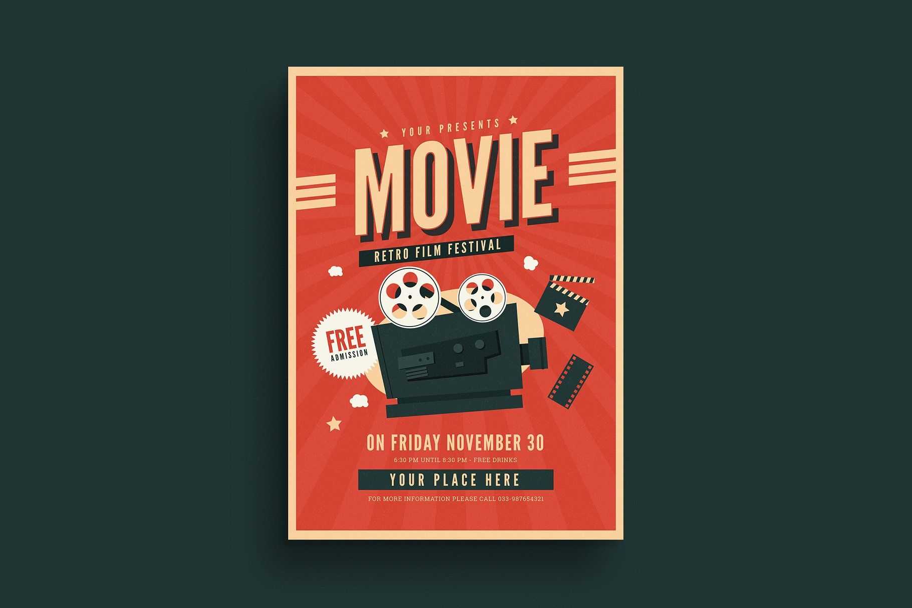 Old Retro Movie Festival Flyer #movie#retro#festival Intended For Film Festival Brochure Template