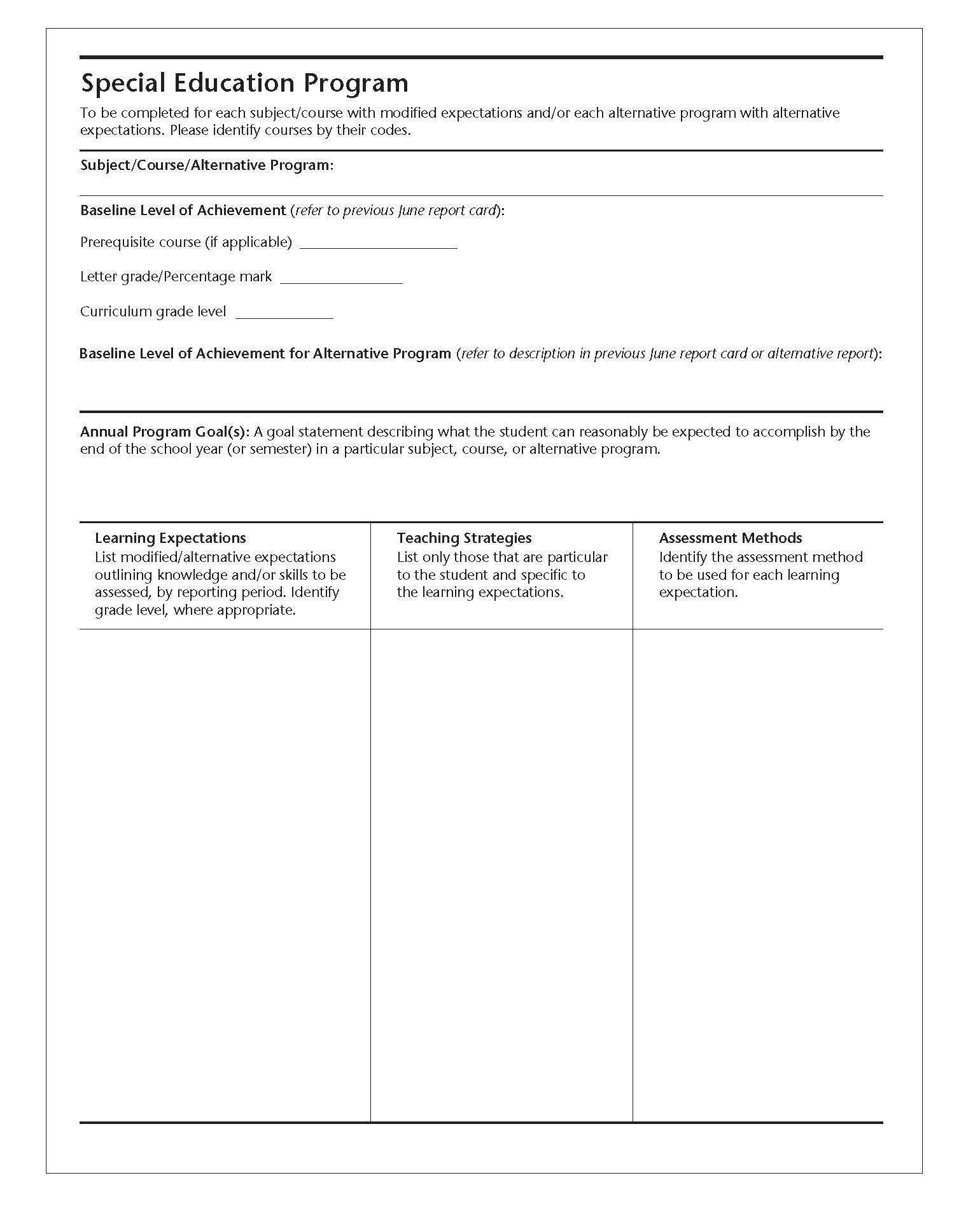 Ontario Schools, Kindergarten To Grade 12: Policy And With Student Grade Report Template