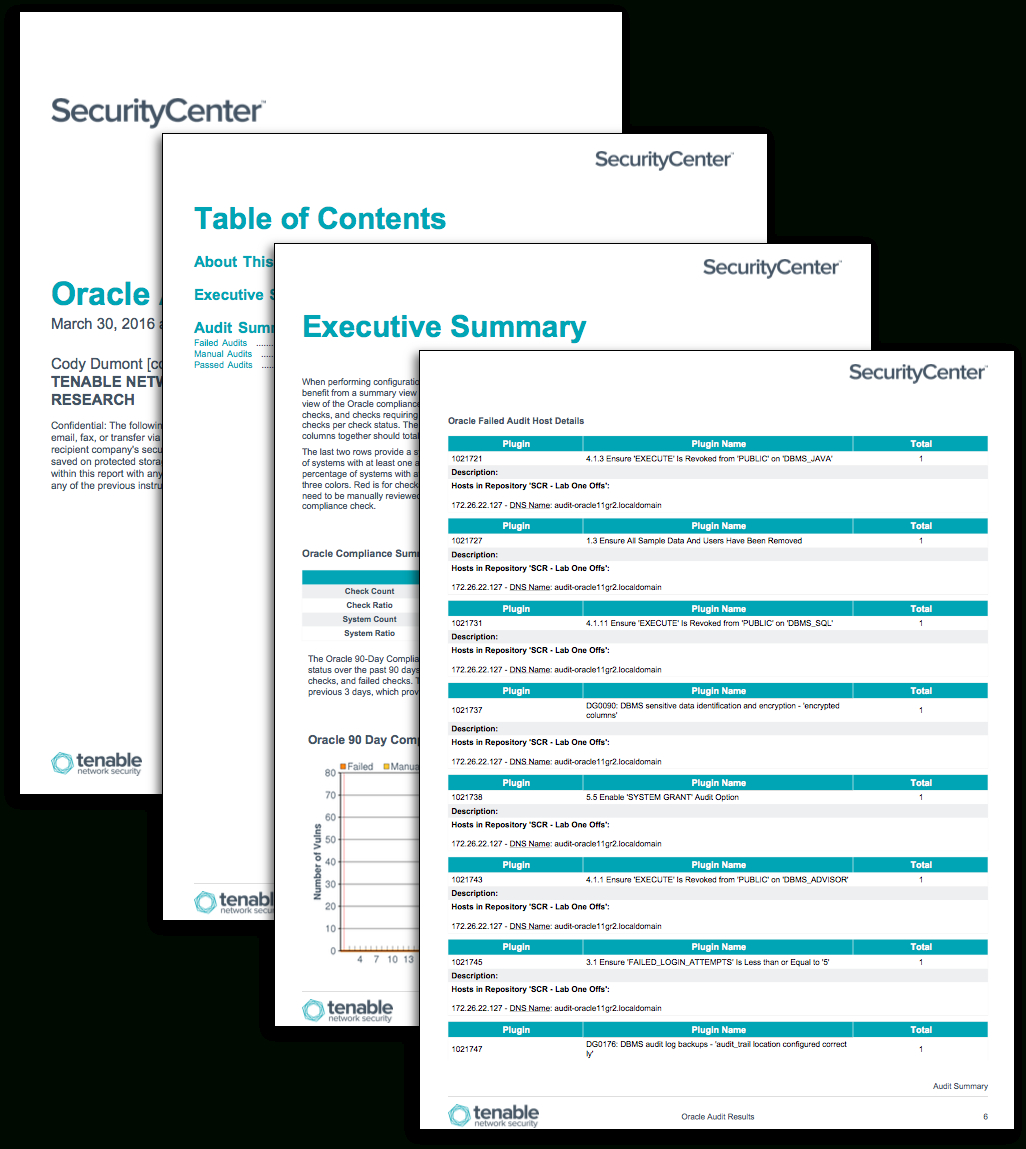 Oracle Audit Results – Sc Report Template | Tenable® Intended For Security Audit Report Template