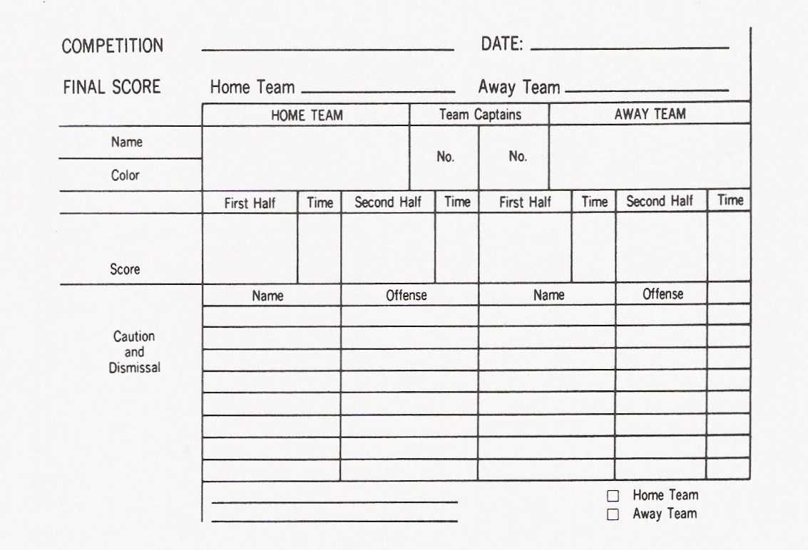 Organisation: Match Cards | Refereeing The Beautiful Game In Football Referee Game Card Template