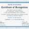 Outstanding Student Recognition Certificate Template Pertaining To Template For Recognition Certificate