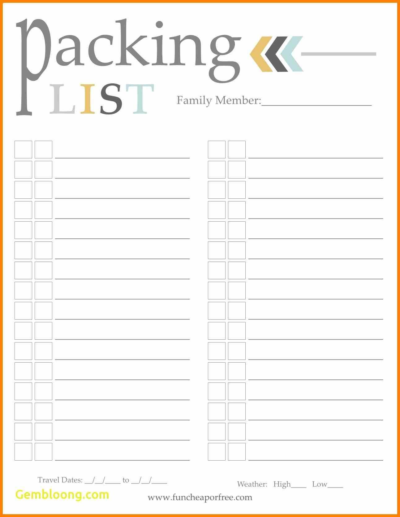 Packing List Template – Free Packing Slip Template For Excel For Blank Packing List Template