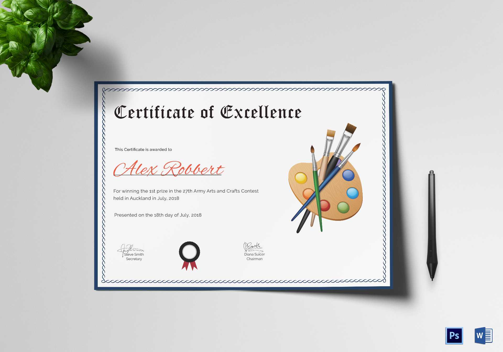 Painting Award Certificate Template Intended For Award Certificate Design Template