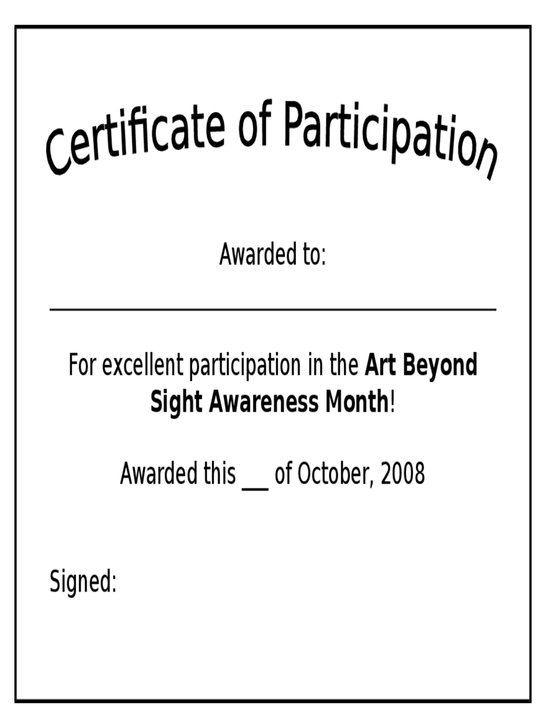 Participation Certificate – 6 Free Templates In Pdf, Word With Participation Certificate Templates Free Download