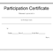 Participation Certificate Template Free Download (Free With Participation Certificate Templates Free Download