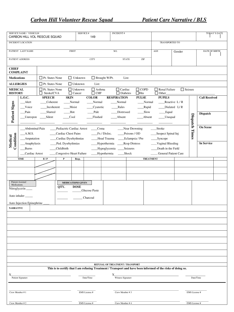 Patient Care Report Template Doc - Fill Online, Printable For Patient Care Report Template