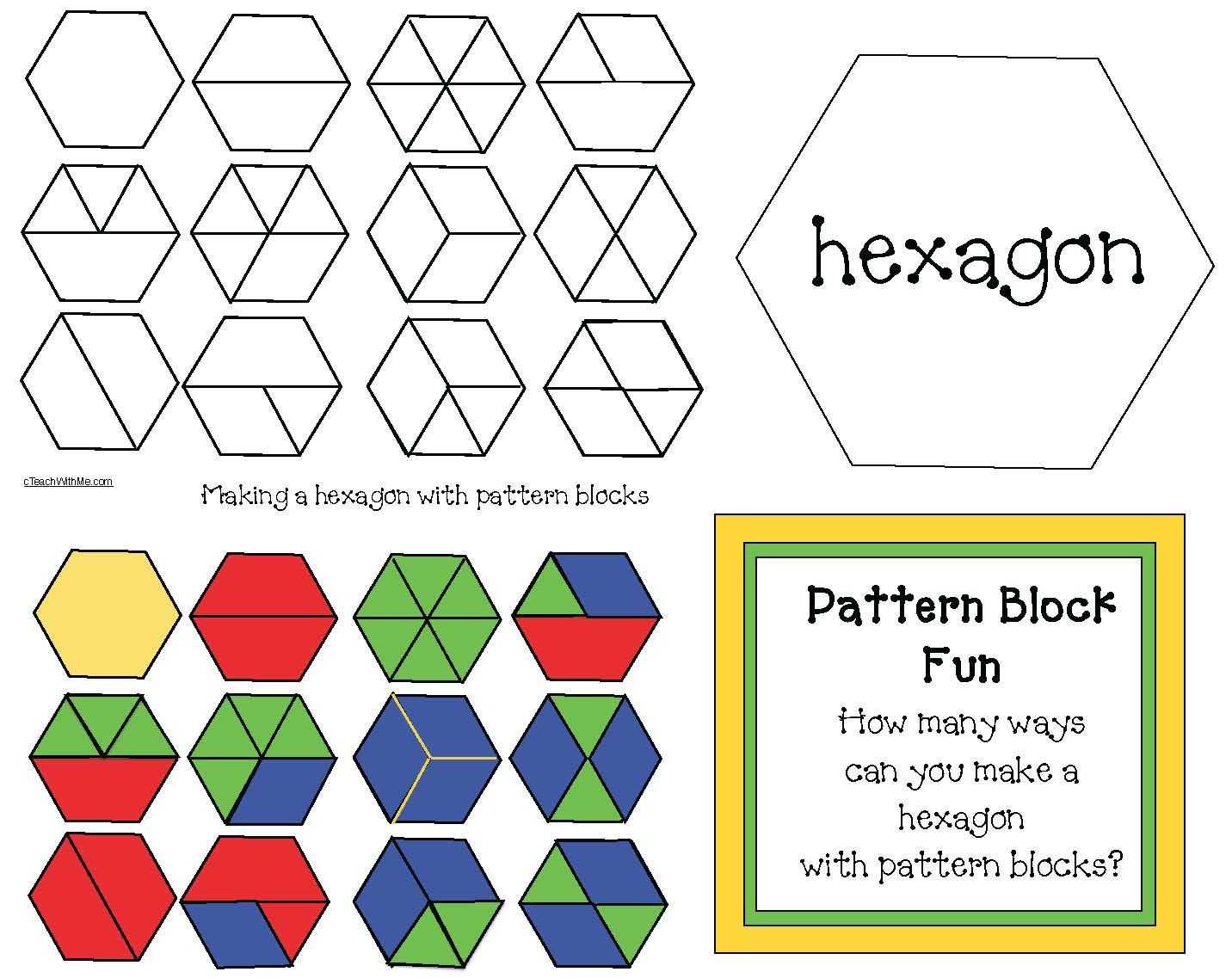 Pattern Block Activities | Math Patterns, Pattern Blocks Within Blank Pattern Block Templates