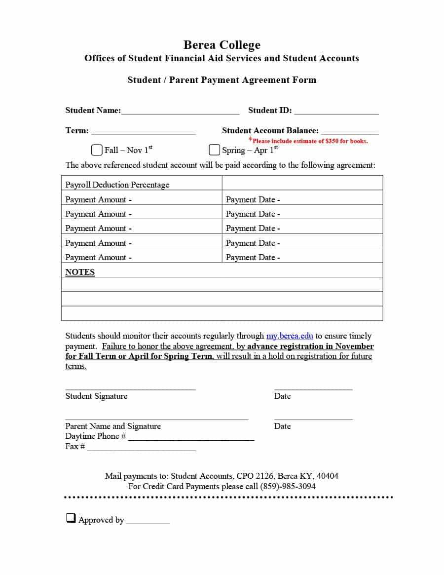 Payment Agreement – 40 Templates & Contracts ᐅ Template Lab Intended For Credit Card Payment Plan Template