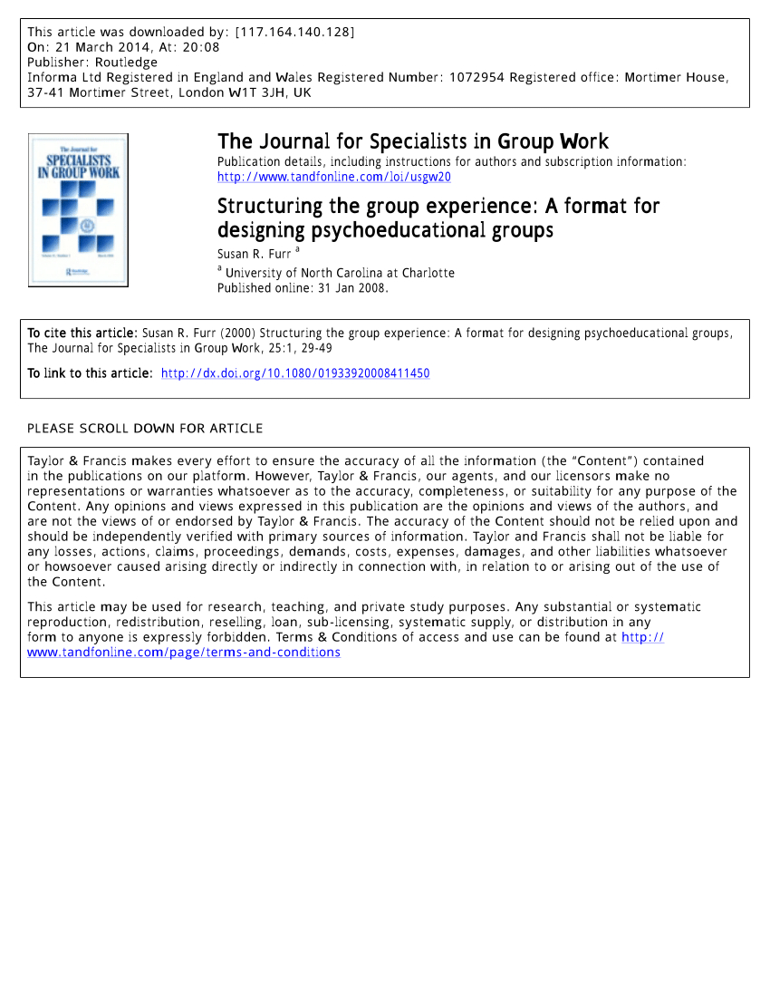 Pdf) Structuring The Group Experience: A Format For With Psychoeducational Report Template