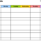 Pdf Timetable Template 2: Landscape Format, A4, 1 Page With Regard To Blank Revision Timetable Template
