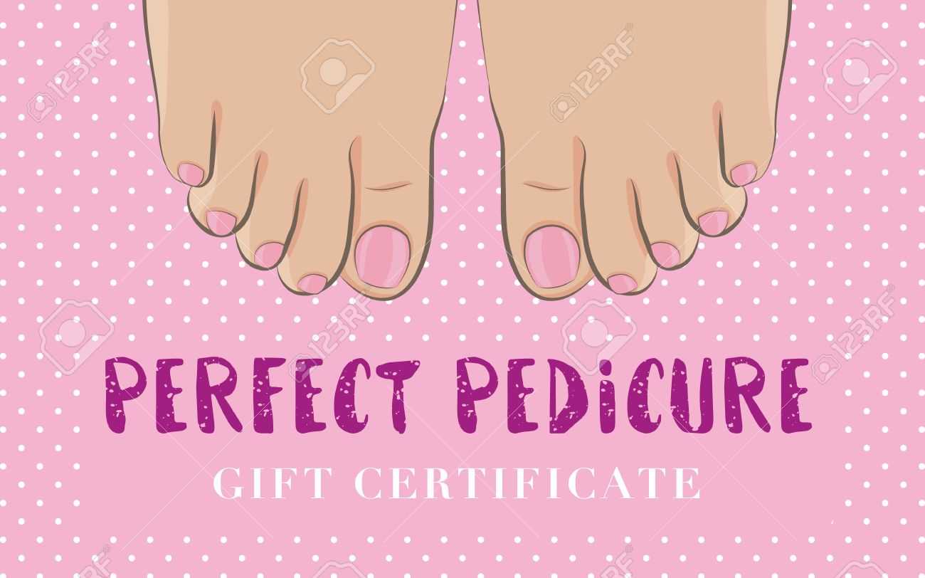 Pedicure Gift Certificate For A Nail Salon. Cute Feminine Design.. Intended For Nail Gift Certificate Template Free