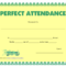 Perfect Attendance Certificate Printable Free Download In Perfect Attendance Certificate Free Template