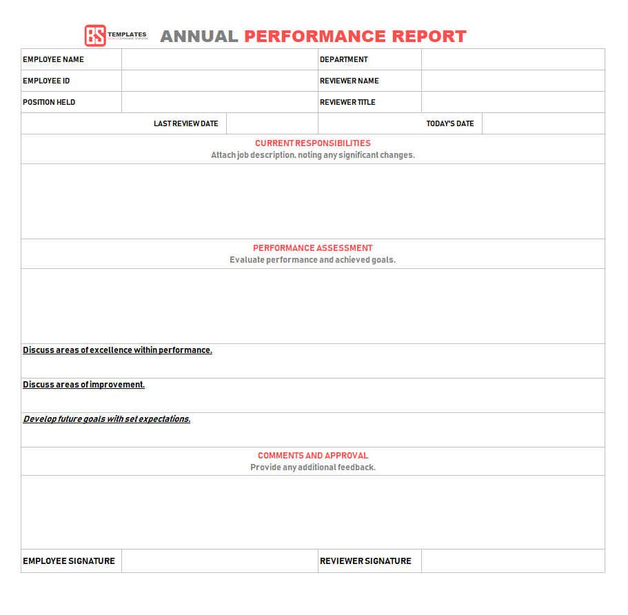 Performance Report Template – Free Performance Reports In With Regard To What Is A Report Template