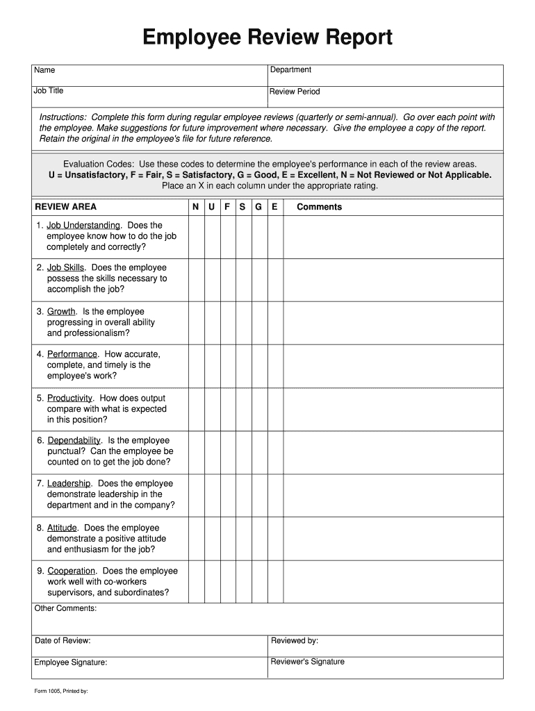 Performance Review Template - Fill Online, Printable For Blank Evaluation Form Template