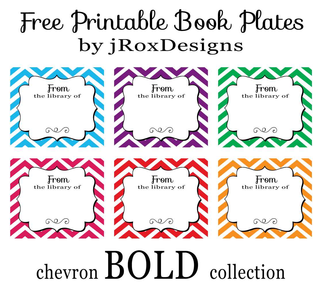 Personalized Your Library With Free Printable Chevron Book With Bookplate Templates For Word