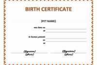 Pet Birth Certificate Maker | Pet Birth Certificate For Word regarding Editable Birth Certificate Template