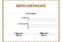 Pet Birth Certificate Maker | Pet Birth Certificate For Word regarding Official Birth Certificate Template