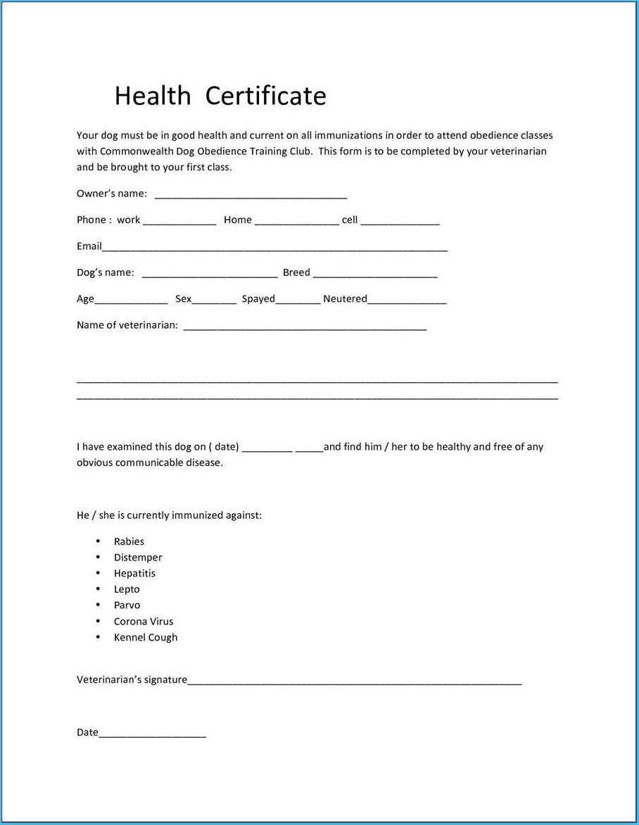 Pet Health Certificate Template #7127 Pertaining To Veterinary Health Certificate Template