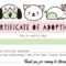 Pet Rescue Party Pretend 'adoption Certificate' – Pink For Pet Adoption Certificate Template