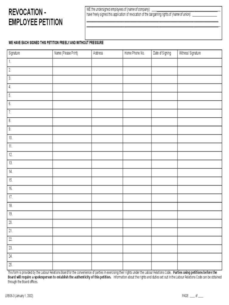 Free Legal Petition Template Printable