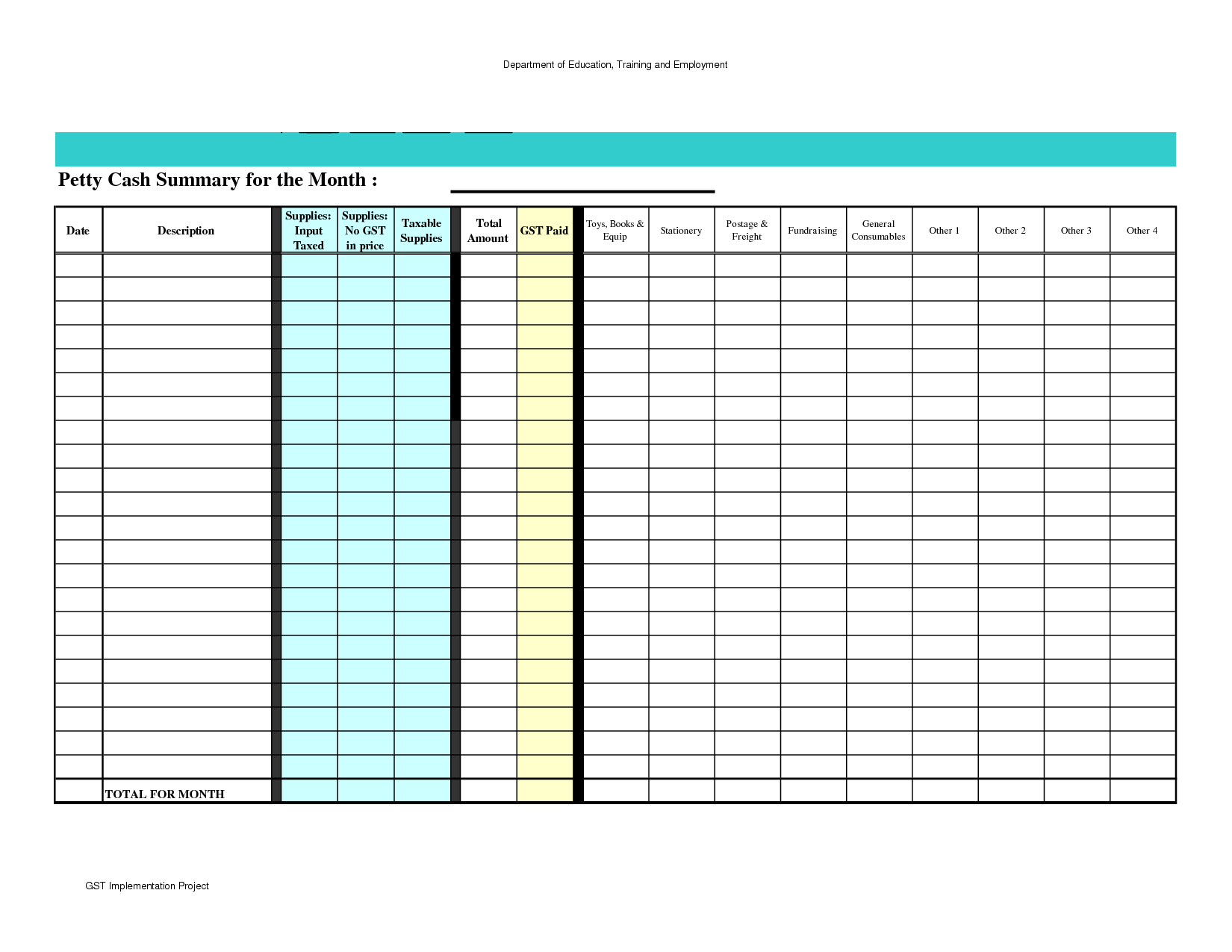 Petty Cash Spreadsheet Template Excel | Cash Flow Statement With Monthly Expense Report Template Excel