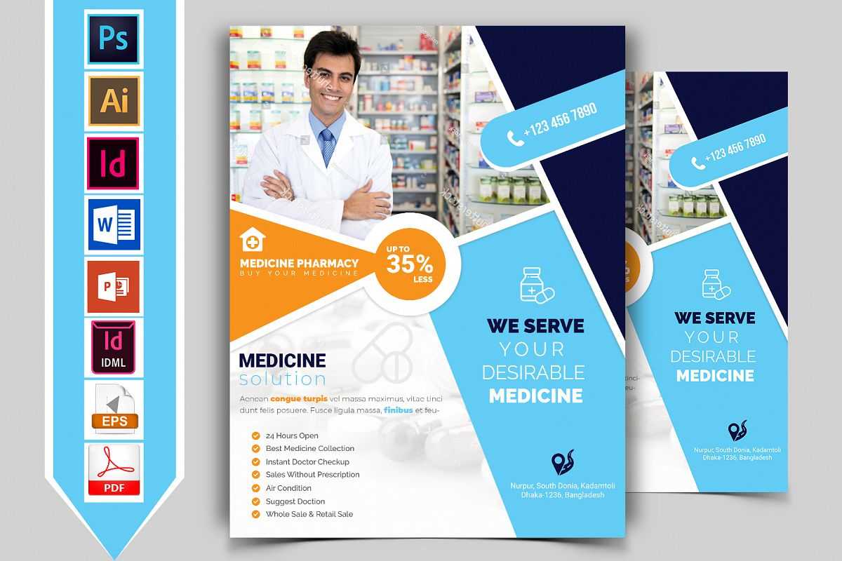 Pharmacy Flyer Template Vol 02 Within Pharmacy Brochure Template Free