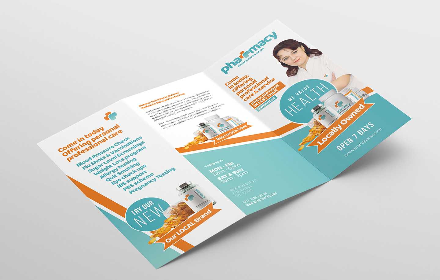 Pharmacy Tri Fold Brochure Template - Psd, Ai & Vector Within Pharmacy Brochure Template Free